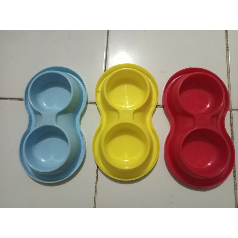 tempat makan buat kucing bulat double