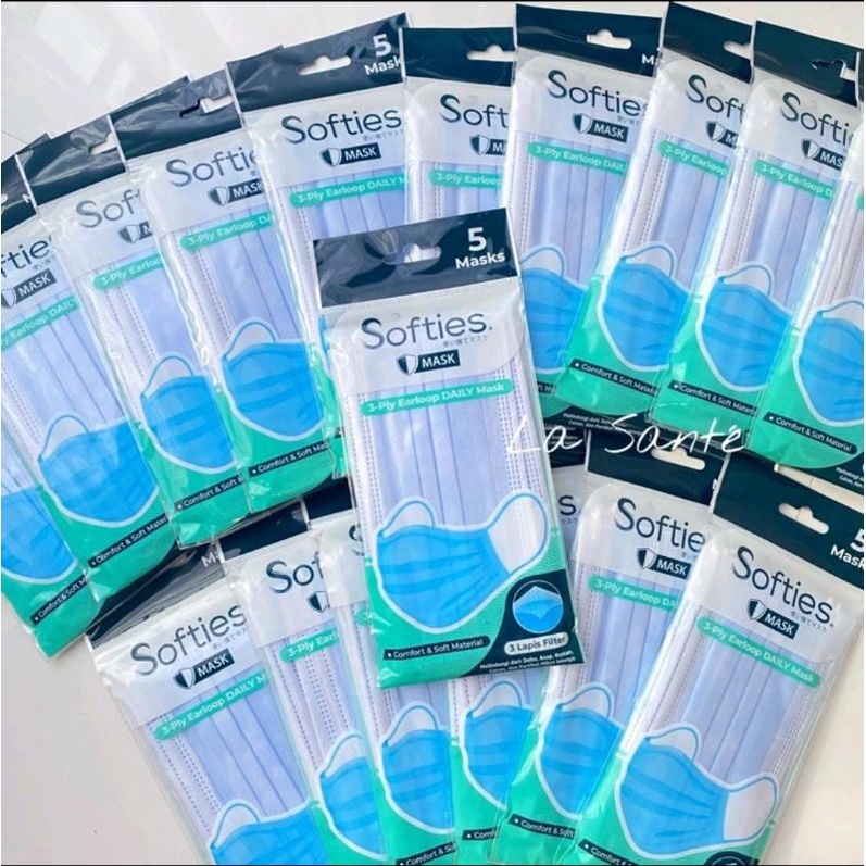 MASKER SOFTIES ISI 5 NONHIJAB HIJAB KIDS BATIK