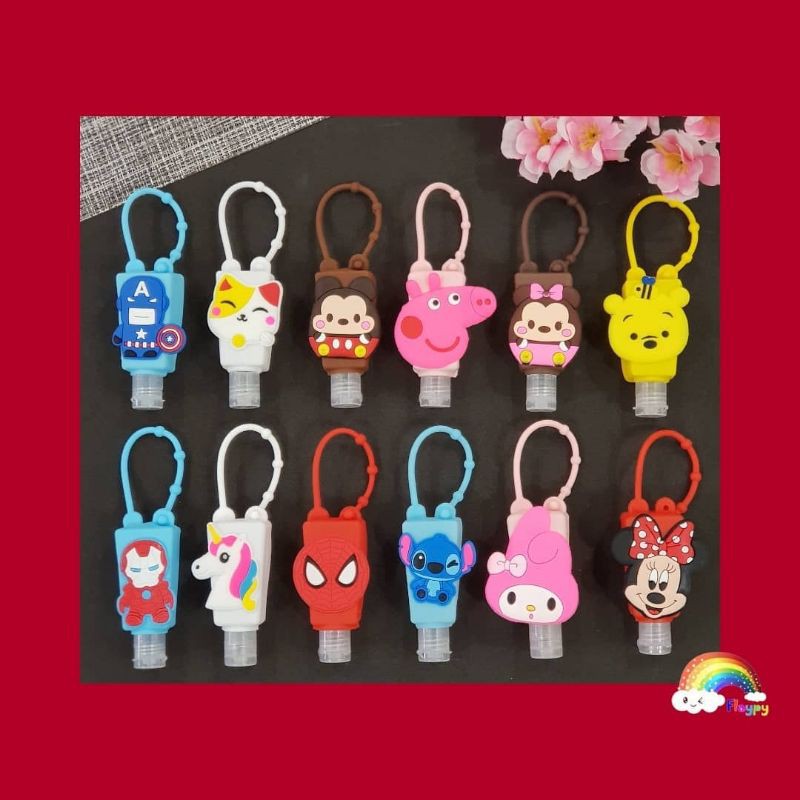 Botol dan Gantungan Hand Sanitizer Karakter Lucu-Lucu