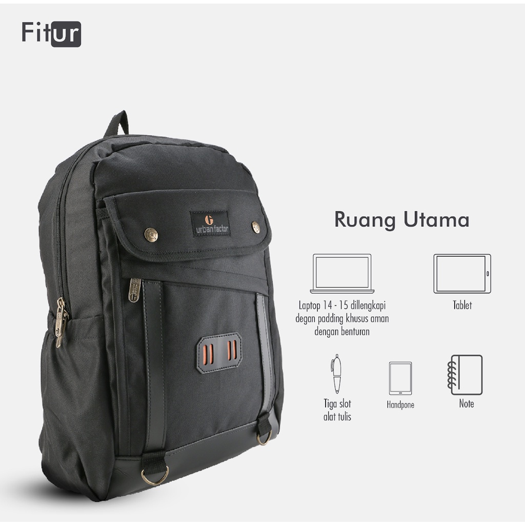 FRESCO BLACK | MNM X URBAN | Tas Ransel Punggung Pria Wanita Backpack ORIGINAL