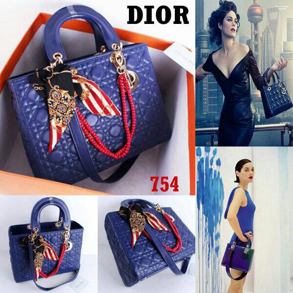 Tas New Christian Dior Mutiara Lady Dove Super Warna Biru Dongker Navy