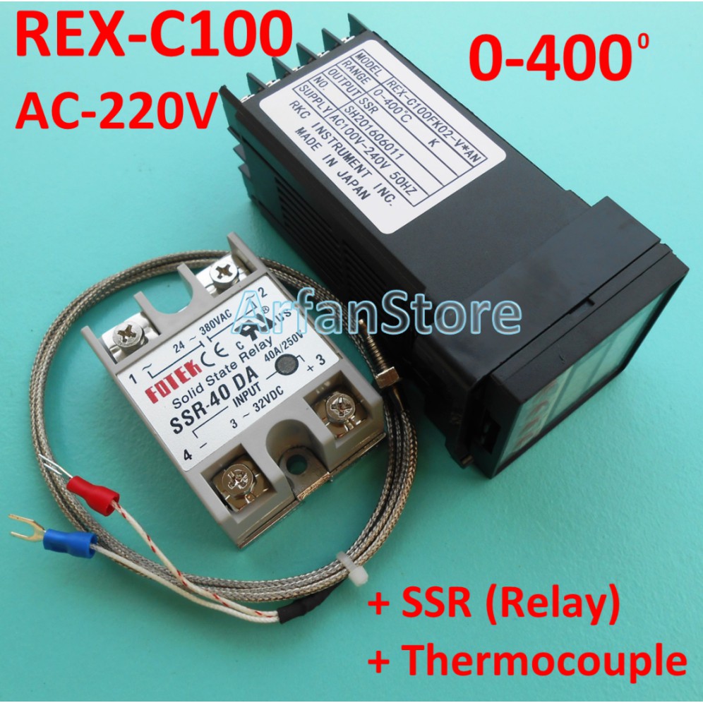 Promo PID REX-C100 Digital Thermostat Temperature Plus SSR Relay 40A