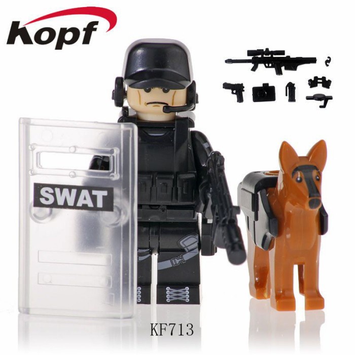 Lego Swat Hero Police Soldier Military Polisi Spiderman Big Bird