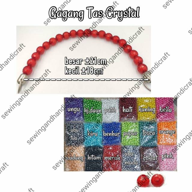 Gagang Tas Crystal/Pegangan/Handle