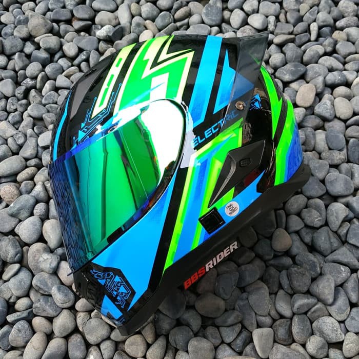 Helm Snail FFS1 Electric Blue Rev Green Iridium Blue DDRing