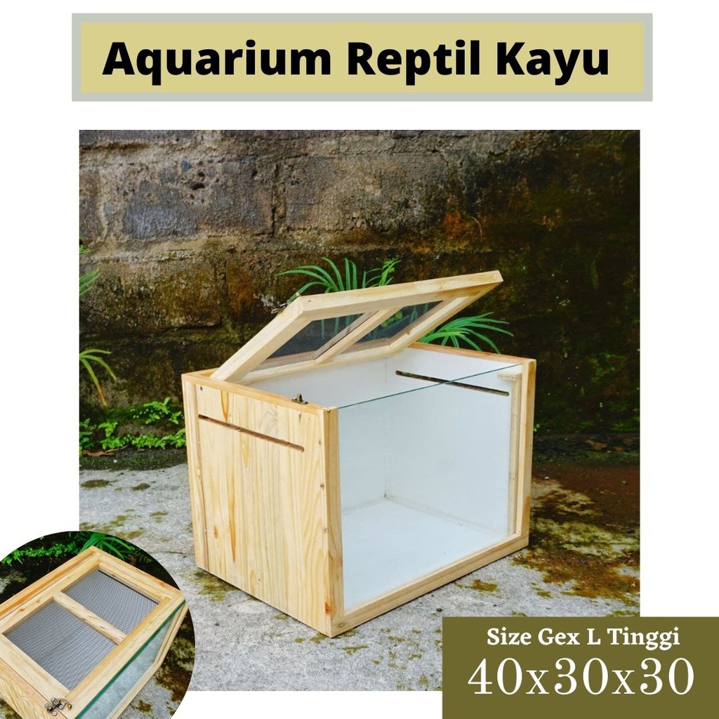 Aquarium Reptil Size Gex L Tinggi | Akuarium Kayu | Terrarium Kayu