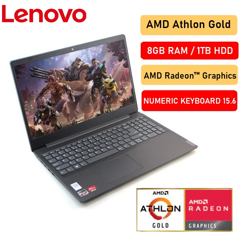 LENOVO IDEAPAD SLIM - AMD ATHLON GOLD - 8GB - 1TB HDD - AMD RADEON - 15.6"FHD - V15