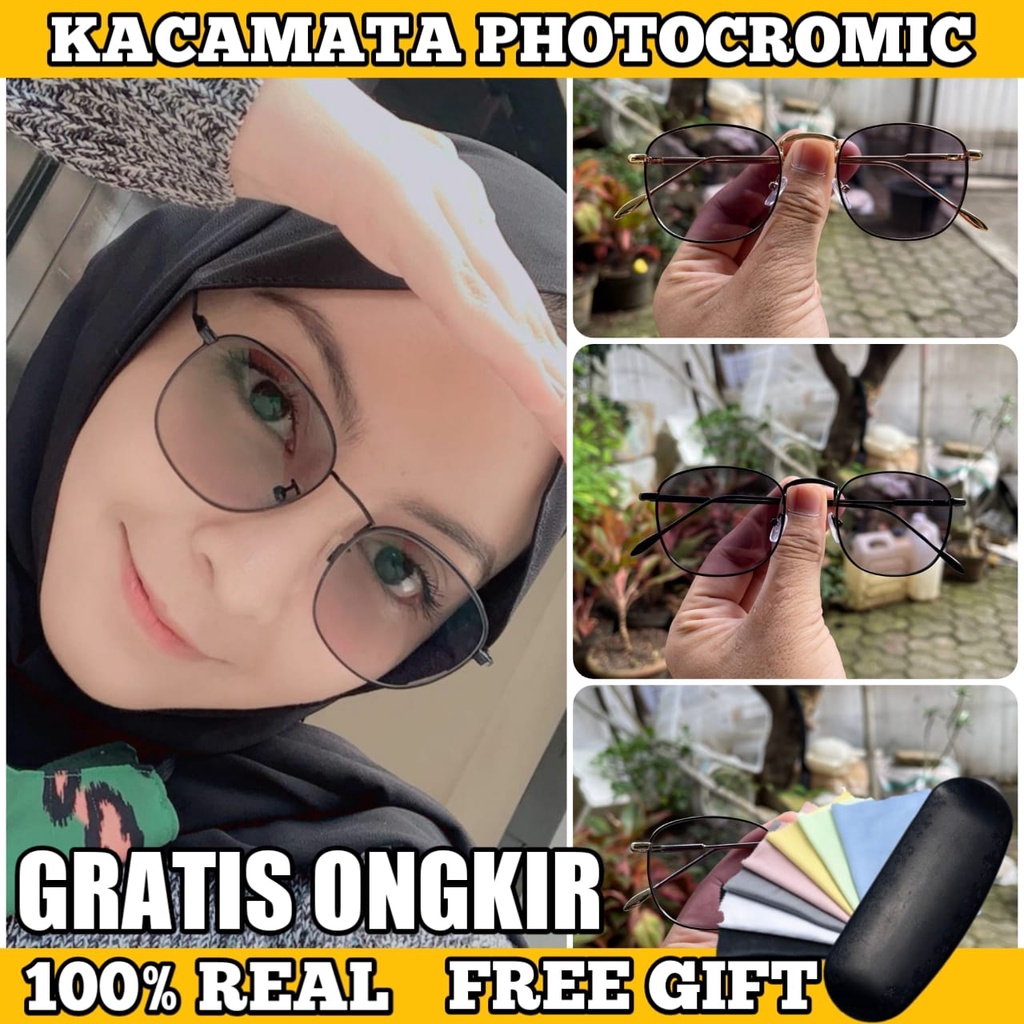 [TERMURAH] Kacamata Photocromic Korea / Anti Radiasi 2 In 1 Potokromik Photochromic Pria Wanita Fotocromic Potocromic