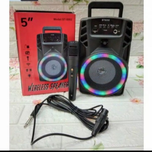 Speaker Bluetooth Portable ST 5002 FREE MIC - Speaker karoke