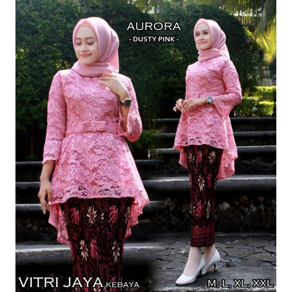 10+ Ide Kebaya Brokat Warna Pink Peach