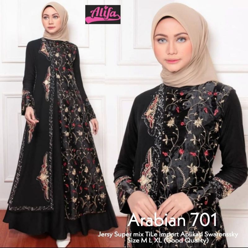 GAMIS ARABIAN HITAM, ABAYA ARABIAN HITAM