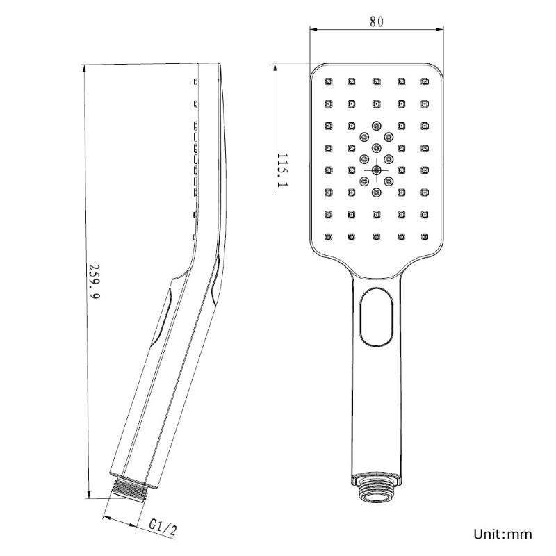 Shower Kamar Mandi Kotak Gold Sepaket + Kran Cabang Stainless Drad Pipa 1/2&quot; Shower Warna Emas