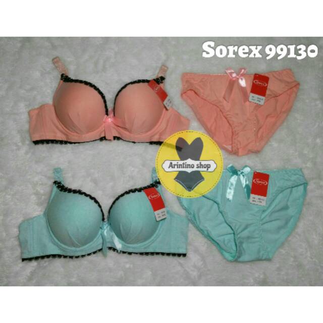 (1set) Bh Bra Set Sorex 99130 Katun | Bra Satu Set | Bra Busa Kawat |