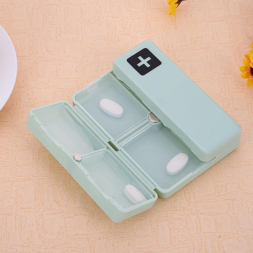 [ELEGANT] Pill Box Tablet Split Container Storage 4warna Kotak Lipat Magnet