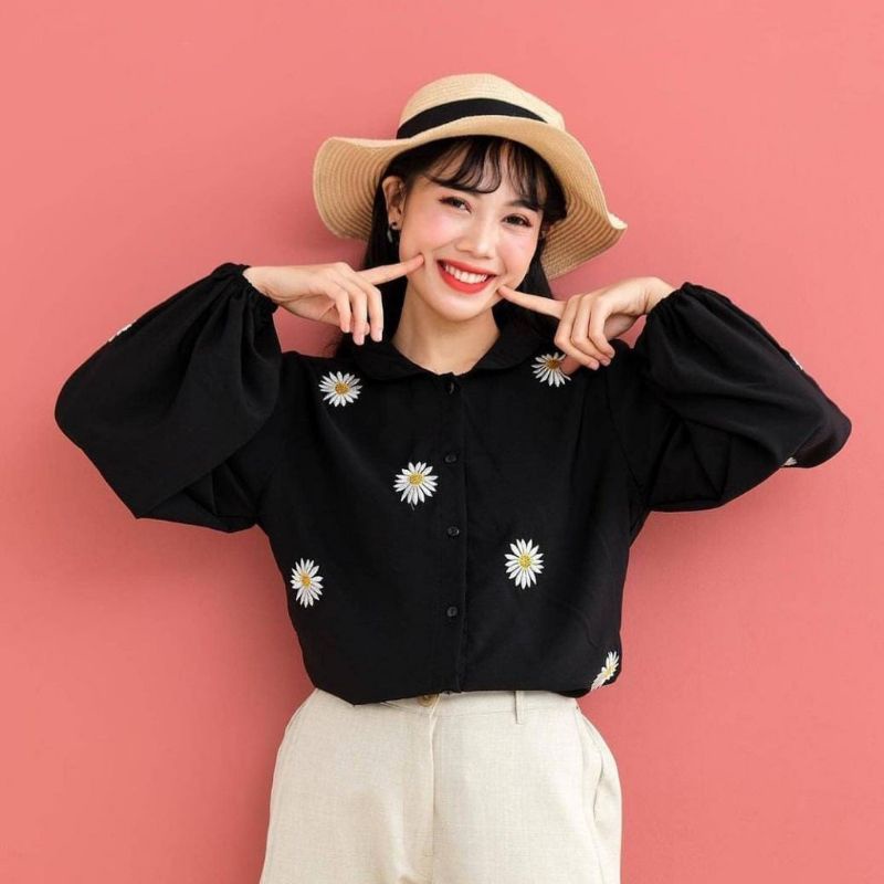 ZORO KEMEJA DAISY SUNFLOWER SHIRT | KEMEJA DAISY WANITA KEKINIAN
