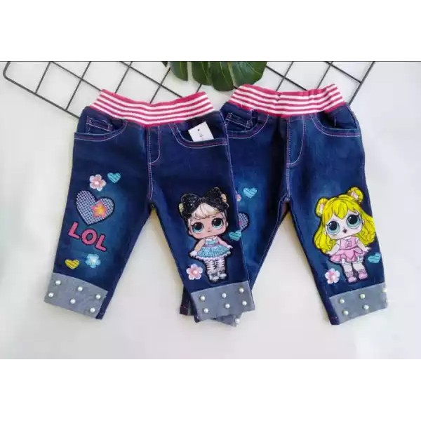 CELANA JEANS 7/8 BORDIR MOTIF LOL/PONY