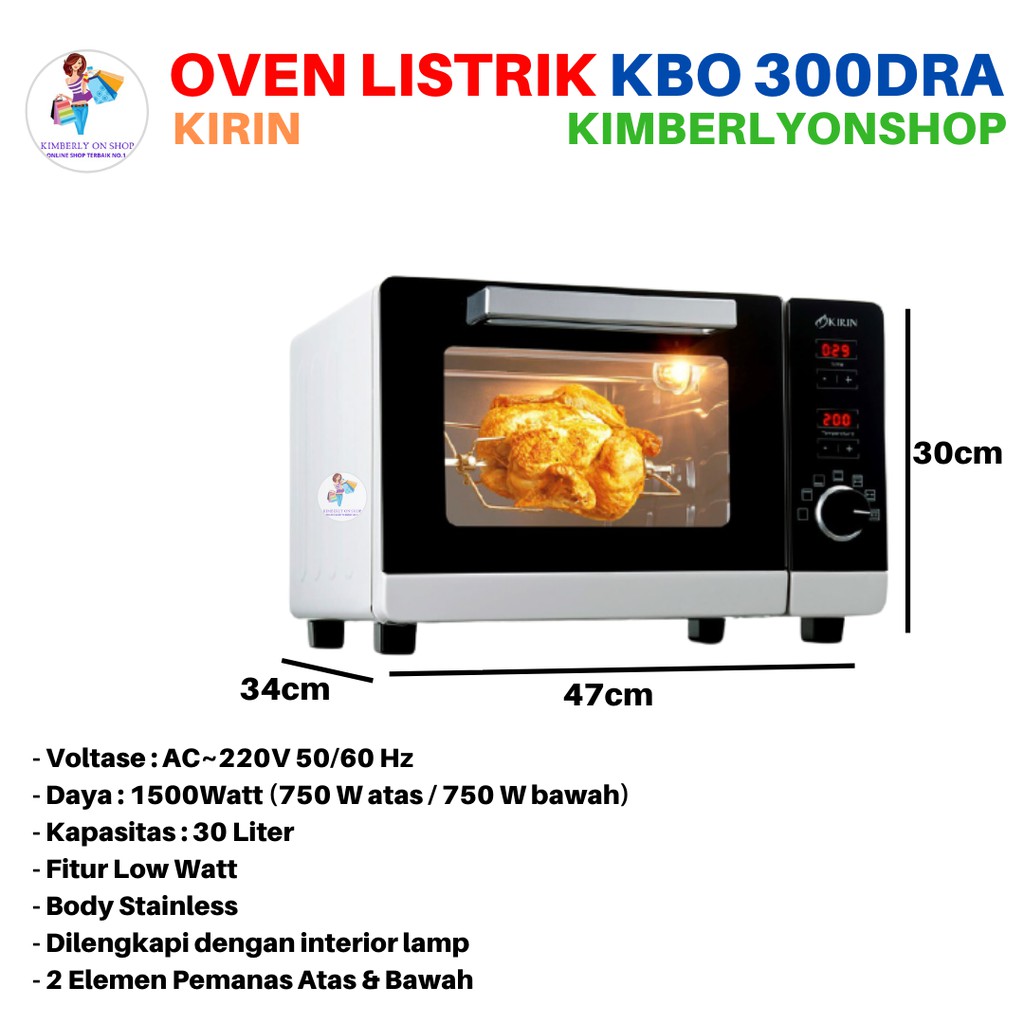 Digital Oven Listrik Low Watt KBO 300DRA Kirin