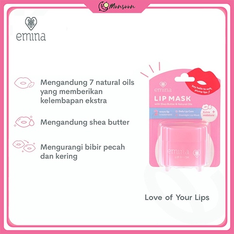 Monsoon - Emina Lip Mask &amp; Emina Lip Scrub - Perawatan Bibir