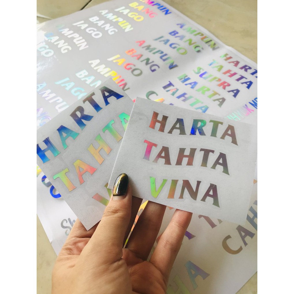 Stiker Harta Tahta Hologram PROMO MURAH Stiker Harta Tahta Custom Harta Tahta