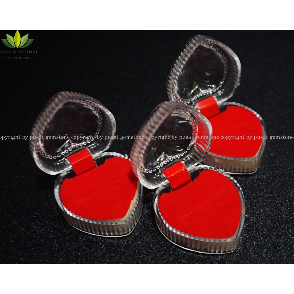 Box Cincin Mika Crystal Transparan Tempat Kotak Perhiasan Bukan Kaca Acrylic Akrilik Wadah Emas Unik