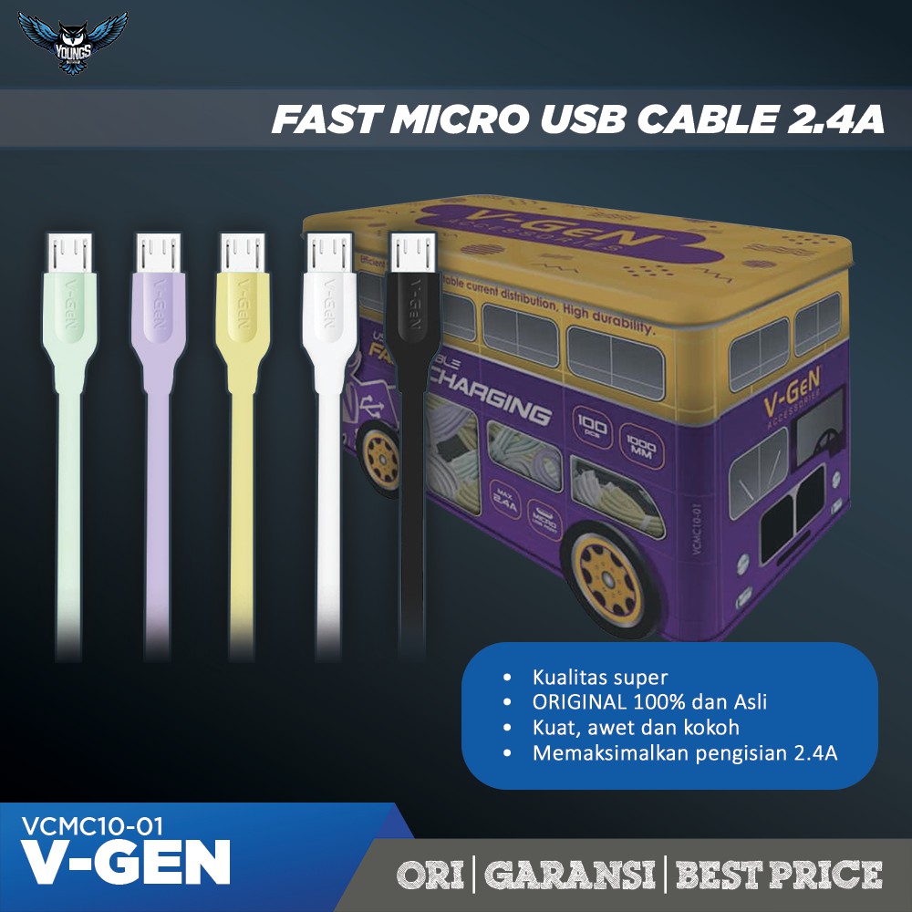 V-GEN VCMC10-01 FAST CHARGING 2.4A KABEL DATA MICRO USB 1M VGEN