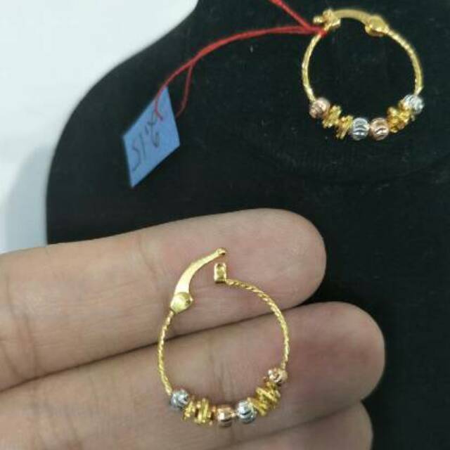 Anting emas asli kadar 875 model love