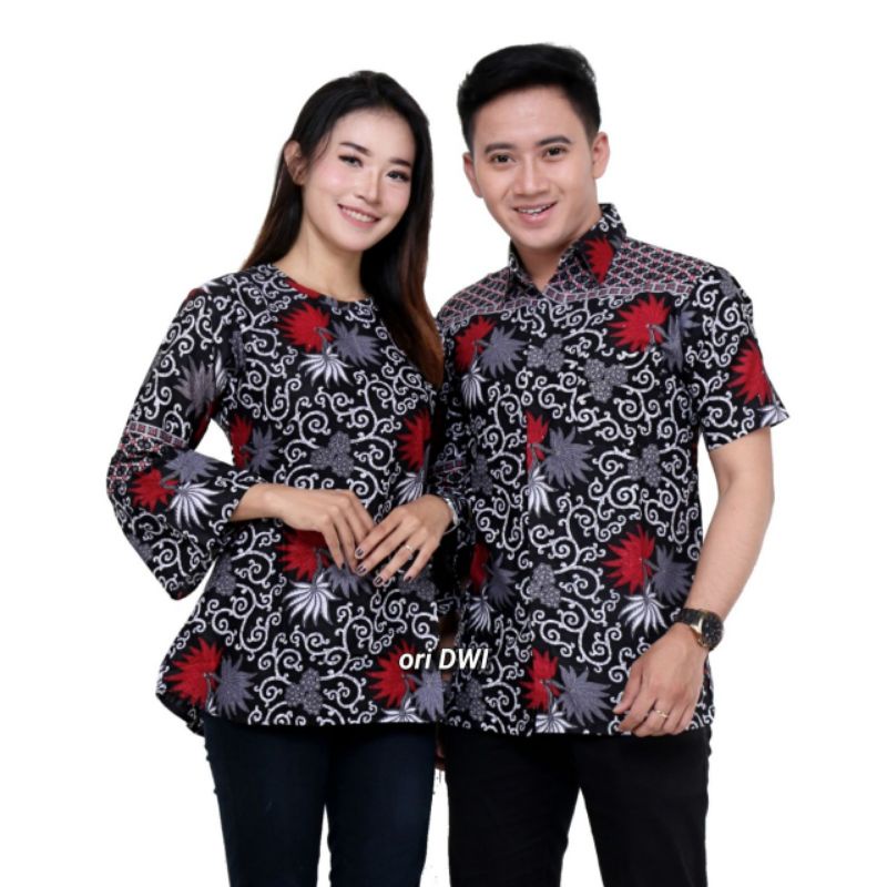 BAJU COUPEL BATIK SARIMBIT PASANGAN KAPELAN SERAGAM BATIK KERJA COUPLE PREMIUM TERBARU PEKALONGAN