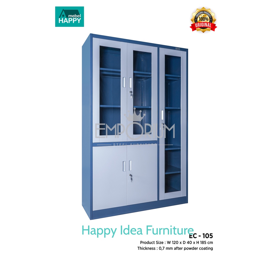 𝗛𝗮𝗽𝗽𝘆 𝗜𝗱𝗲𝗮 - EC 105 Lemari Filling Cabinet Metal / Lemari Besi Arsip Import Quality Emporium EC-105