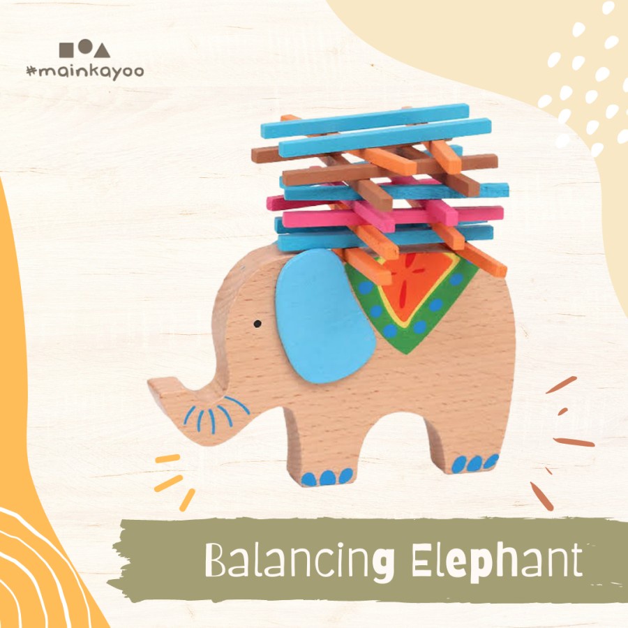 Balancing Elephant Toys - Mainan Edukasi Montessor