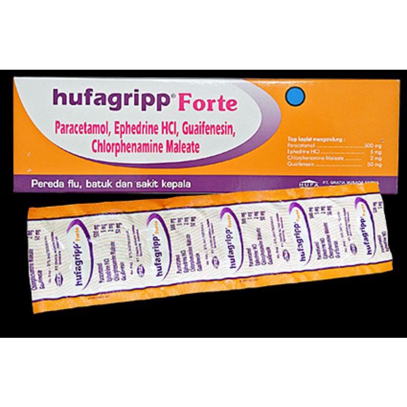 Hufagrip forte / 100 kaplet obat pnaas demam flu Dan batuk pilek tablet hufagrip