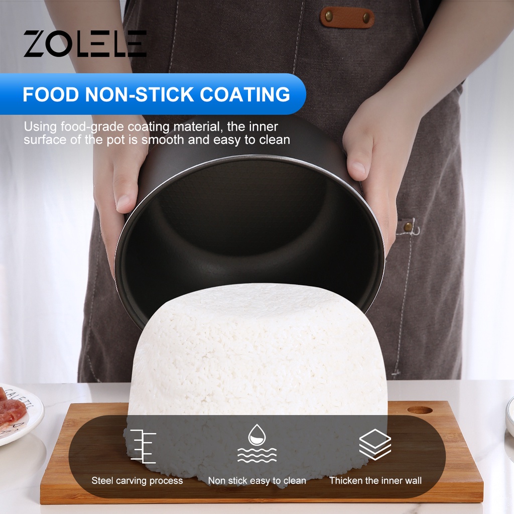 ZOLELE Rice Cooker Mini Penanak Nasi 3-5 Porsi Eletric Pressure Cooker Multi Non Stick Cooking Pot Panci Elektrik Multifungsi Steamer Low Watt Home Kitchen ZB501