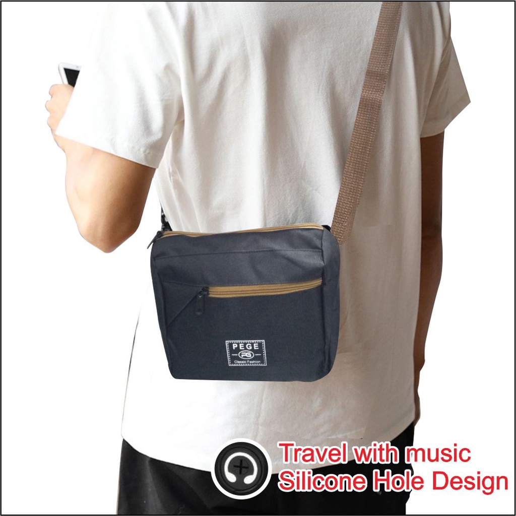 Tas Selempang Bahu Pria PEGE Kasual Slempang Cowok Model Simpel Keren - PG 8900