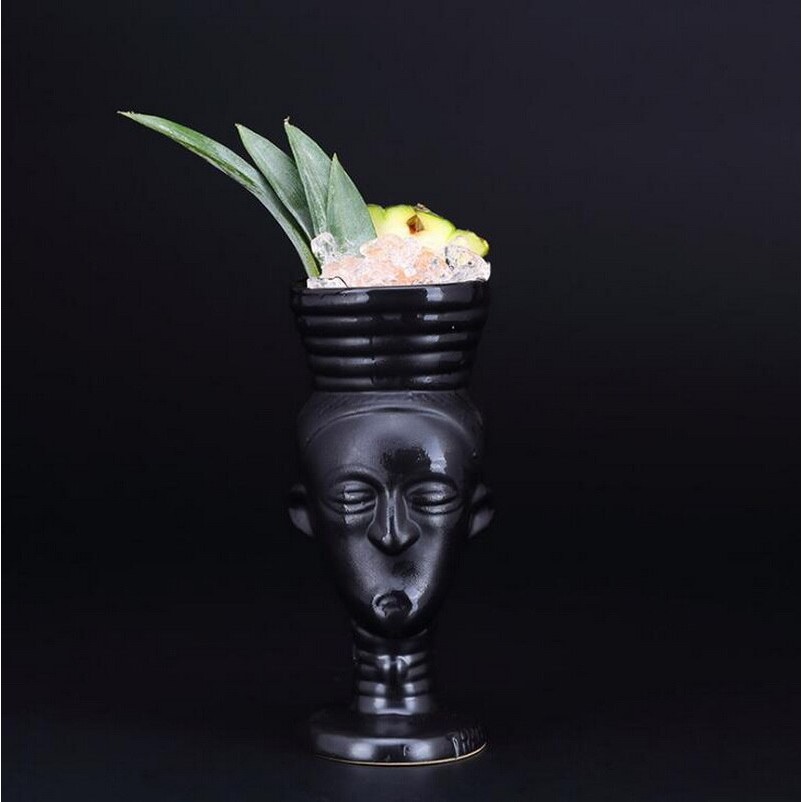 Black/Red Beauty Cocktail Glass Hawaiian Cocktail Ceramic Cup Mug Creative Cup