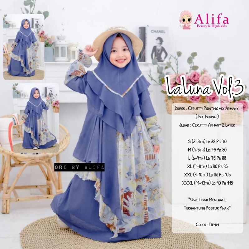New Laluna Vol 3 gamis anak by alifa kids