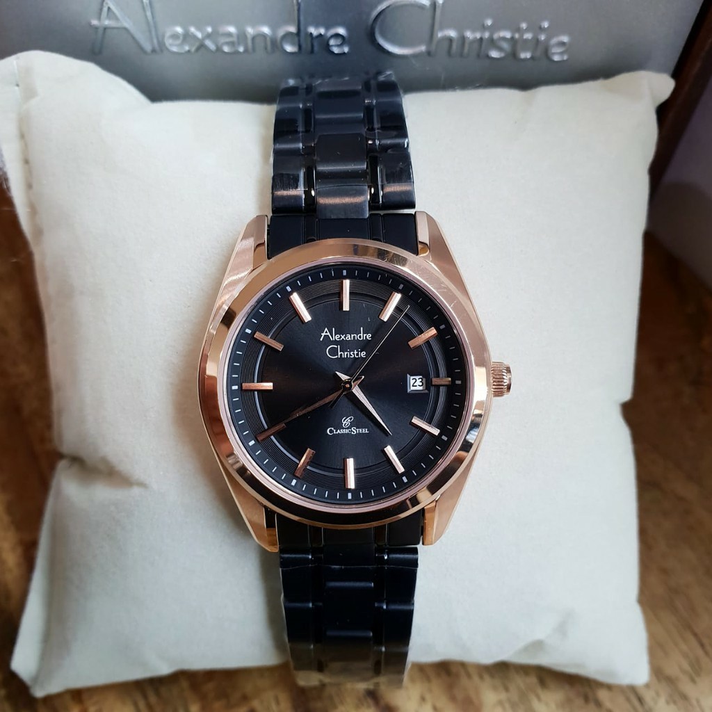 AC alexandre Christie AC 8618 wanita original stainless steel hitam rose gold