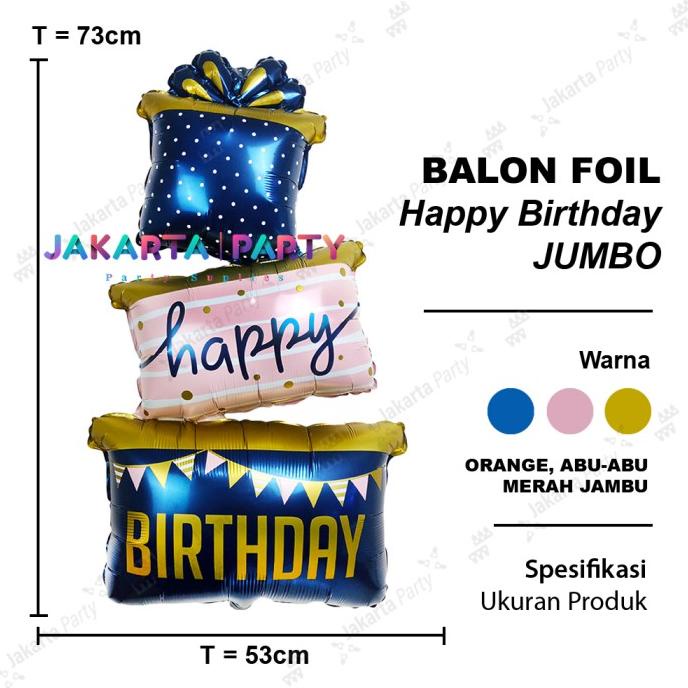 Jual Balon Foil Happy Birthday Kado Susun Jumbo Balon Happy Birthday Shopee Indonesia 