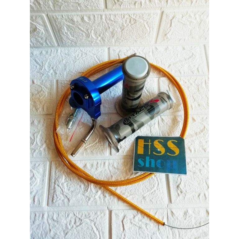 Gas Spontan 1 Kabel + Handgrip + 1 Kabel Gas Serat = Beat Karbu, Jupiter Z, Supra X, Mio Sporty, Sco