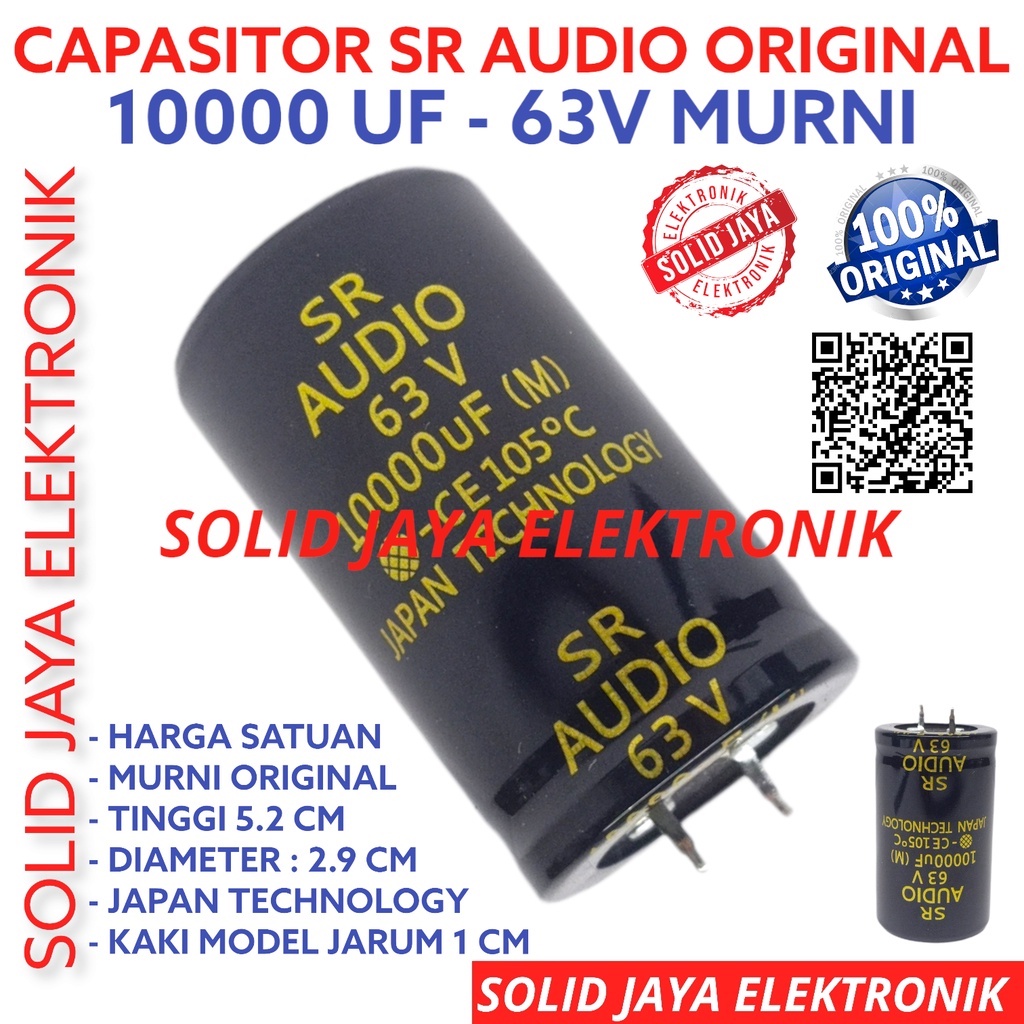 CAPASITOR ELCO 10000UF 63V SR AUDIO ASLI MURNI 10000 UF MIKRO MICRO 63 V VOLT ORI ORIGINAL ELKO KAPASITOR AUDIO MURNI 10000MIKRO 63VOLT ORIGINAL