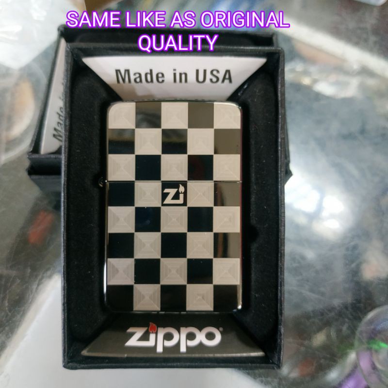 ⭐⭐⭐⭐⭐korek Zippo mewah motif catur limited