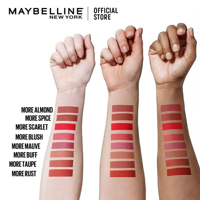 Maybelline Color Sensational Matte Lipstick Ultimatte 499. More Blush | 699. More Buff | 1199. More Almond | More Taupe | More Auburn | More Stone