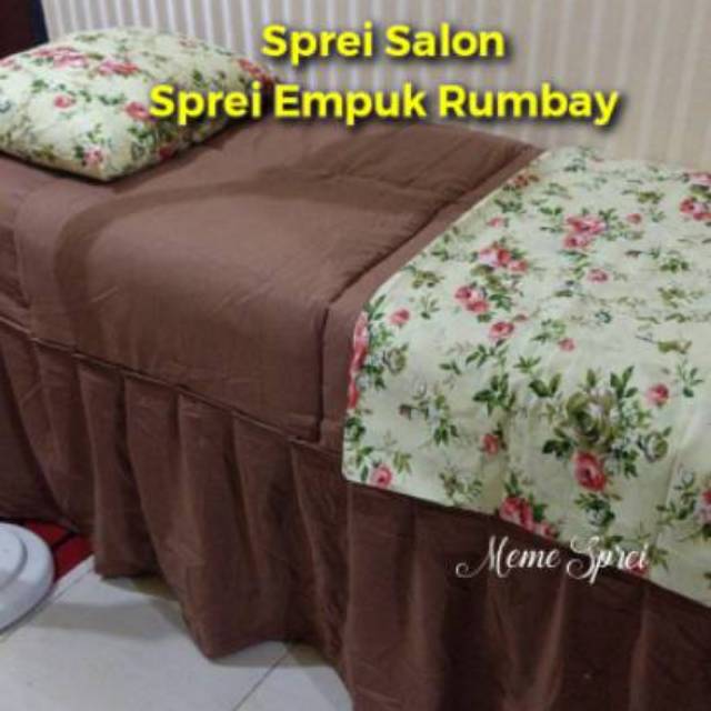 Sprei Salon Bonus Bantal | Sprei Isi Dakron EMPUK Rumbai Facial Salon Eyelash Bed Sheet