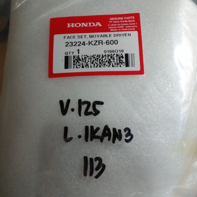 Sliding Lawan Lonceng Pully Honda Vario 125 Lama Vario 125 Fi Old 23224 KZR ori Puli Cewek