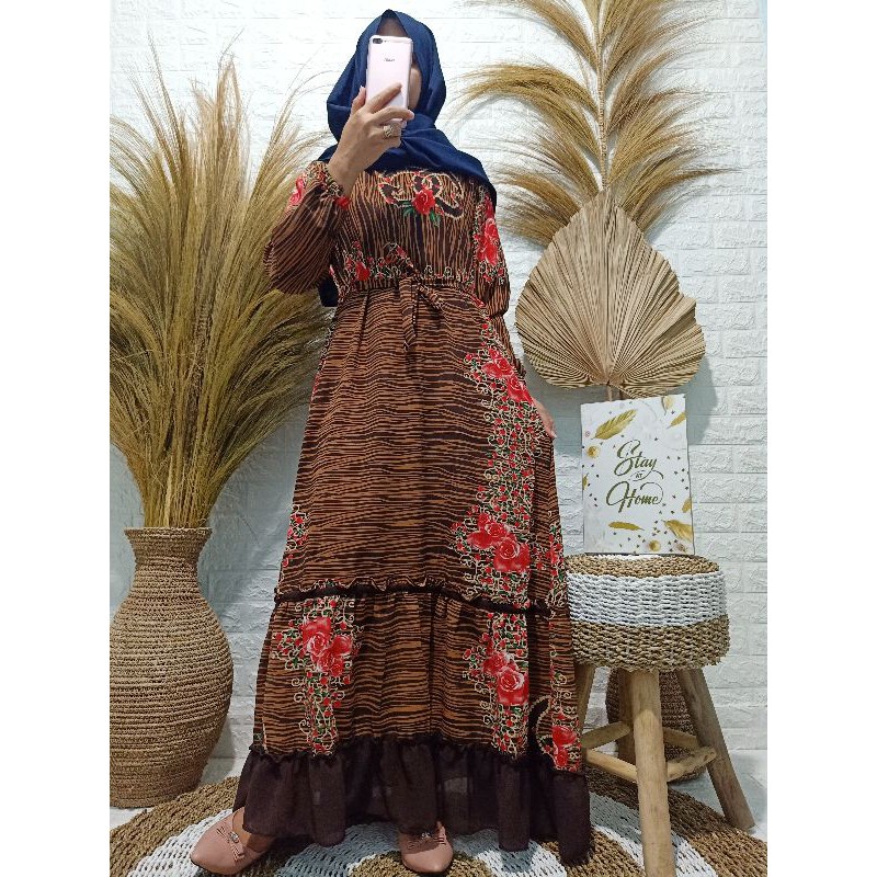 GAMIS MONALISA PLAT CANDA MOTIF TERBARU