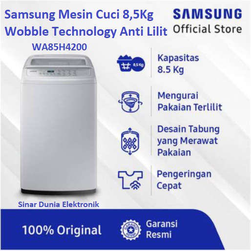 Samsung Mesin Cuci 1 Tabung 8,5 Kg Anti Lilit WA85H4200 Wobble Tech