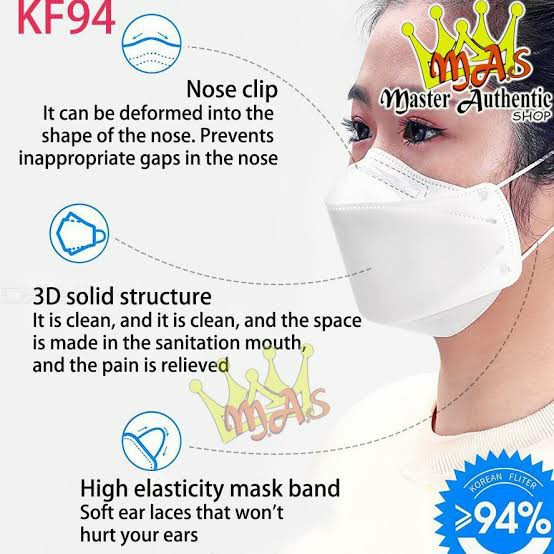 Masker KF94 4 ply isi 20 Putih Hitam Warna Harga Grosir Murah Masker