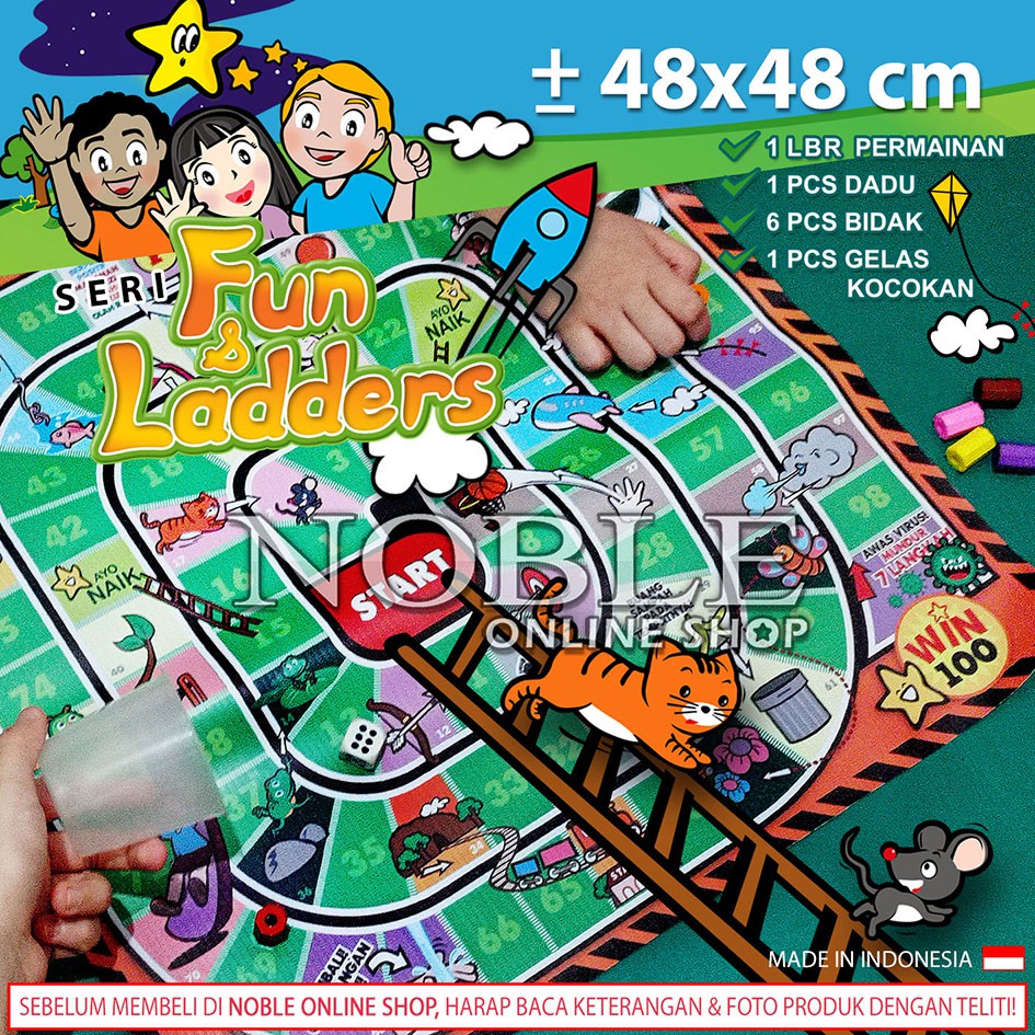 Ular Tangga Ladders Fun Family Game Mainan Board Game Keluarga Edukasi Hidup Sehat Virus Corona Supe