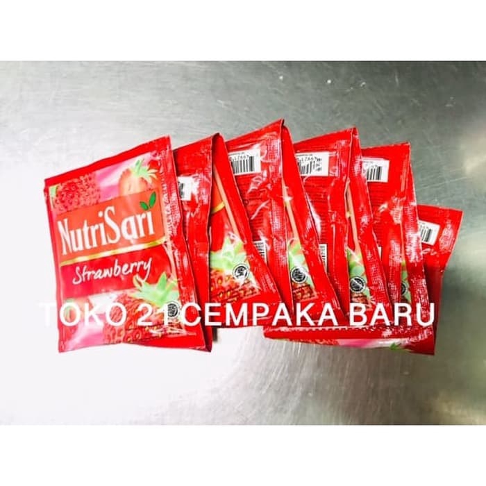 

Nutrisari Rasa STRAWBERRY 1 renceng isi 10 sachet | Minuman Nutrisari Stroberi Murah Promo