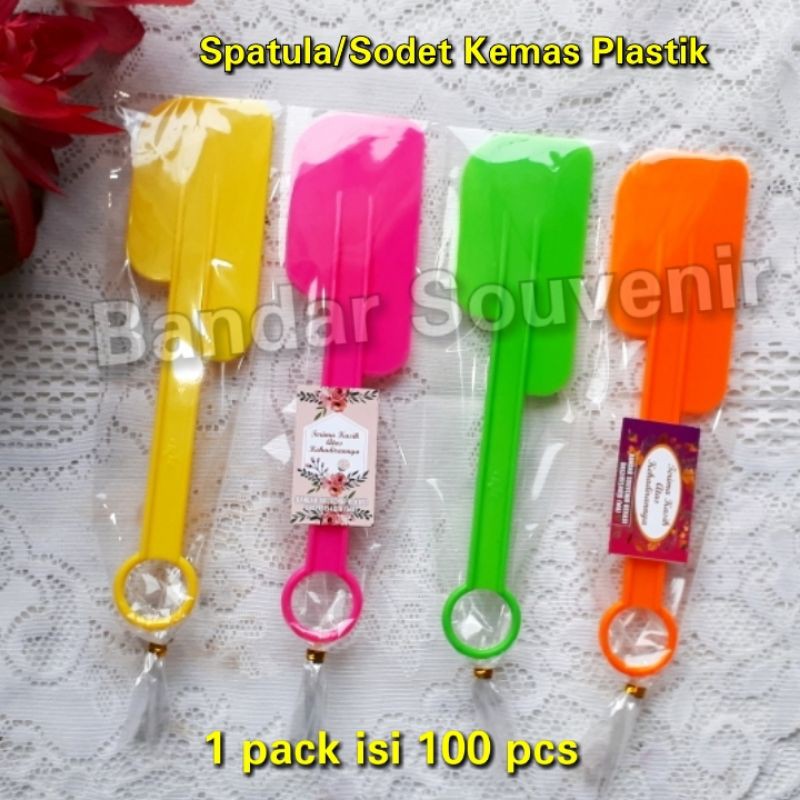 (isi 100) Souvenir Spatula Solet Sodet Cabe Sudah Dibungkus Plastik