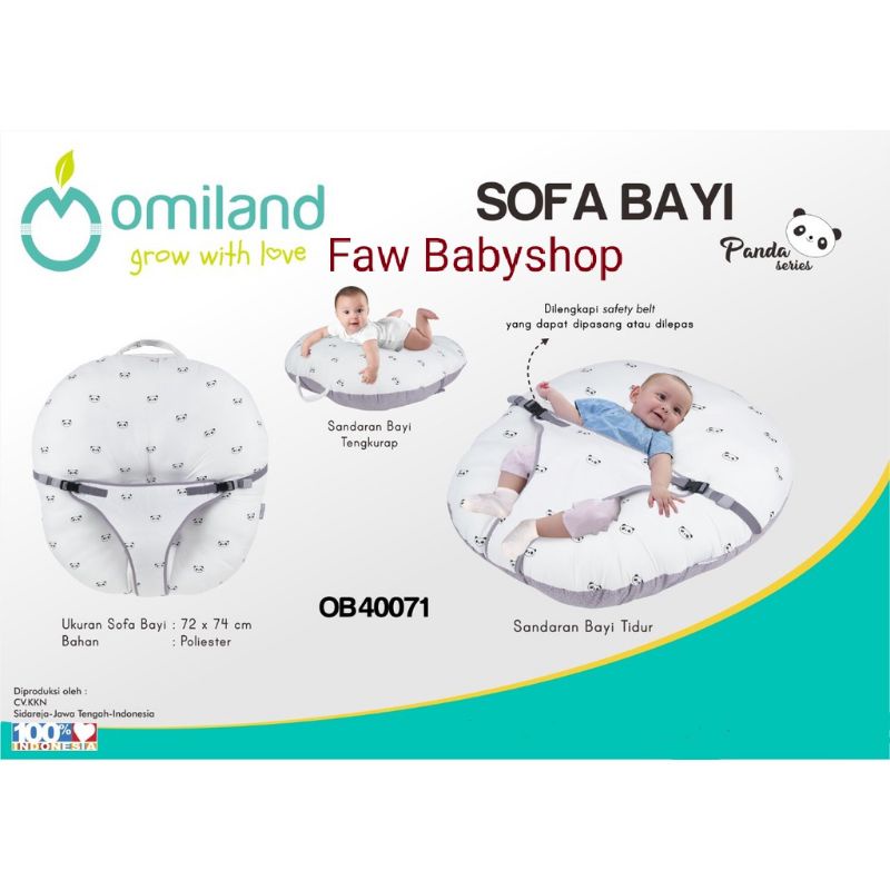 [2 kg] Omiland Sofa Bayi Multifungsi (ada gasper ) Bayi Motif Panda Series - OB40071 / Sloth Series OB40151 - OB40152