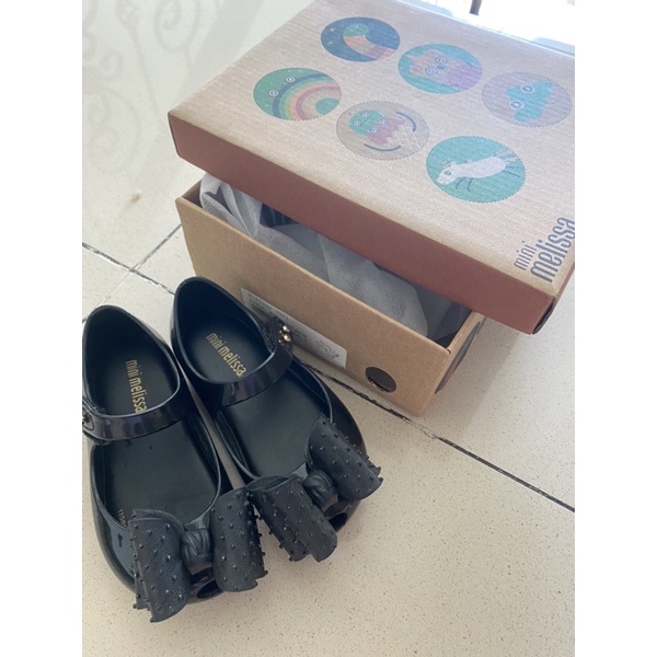 Mini Melissa preloved original warna hitam sepatu anak perempuan